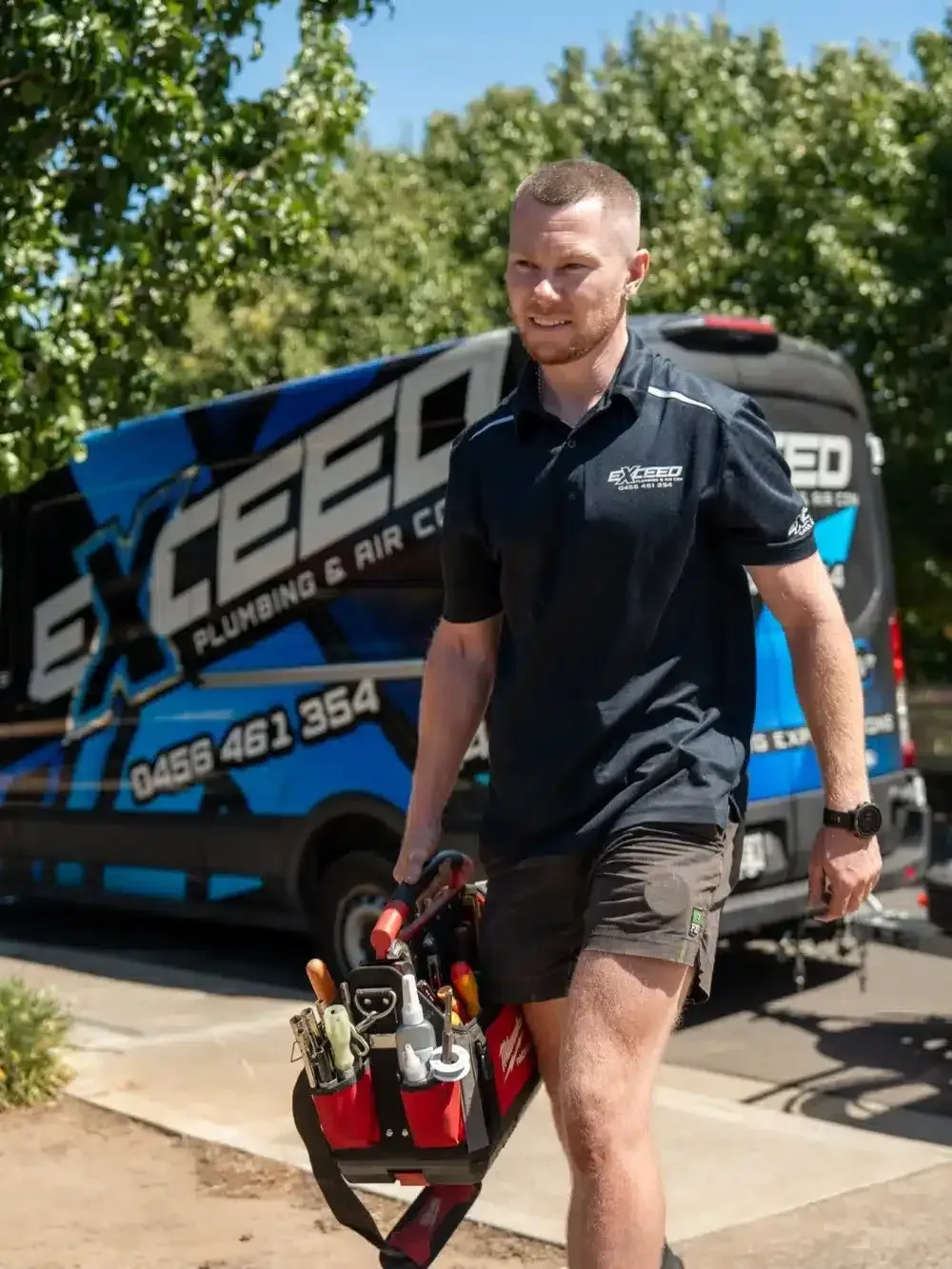 Local plumber arriving at a Elizabeth Park home